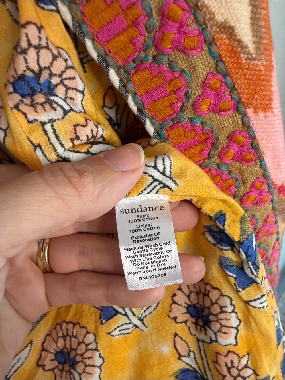 Sundance Amara Jacket Orange Geometric Print Cotton Embroidered Bohemian Large - Picture 5 of 7